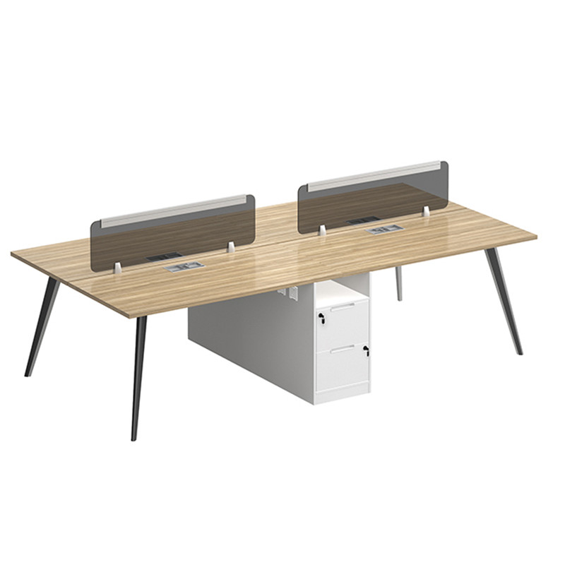 Four Person Workstation with Desktop Dividers (1)